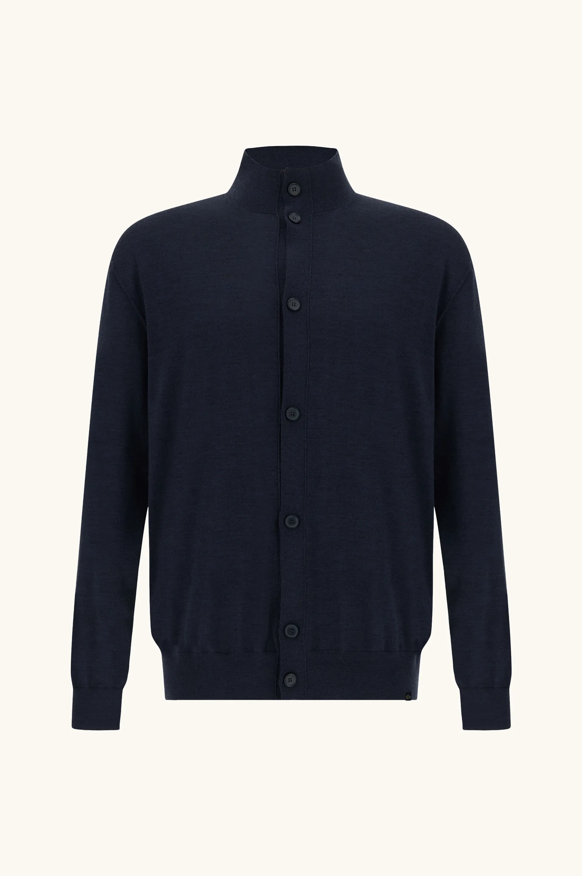 Cardigan in 140'S superfine merino wool, Man, Blue, Size: S sold by Paul & Shark