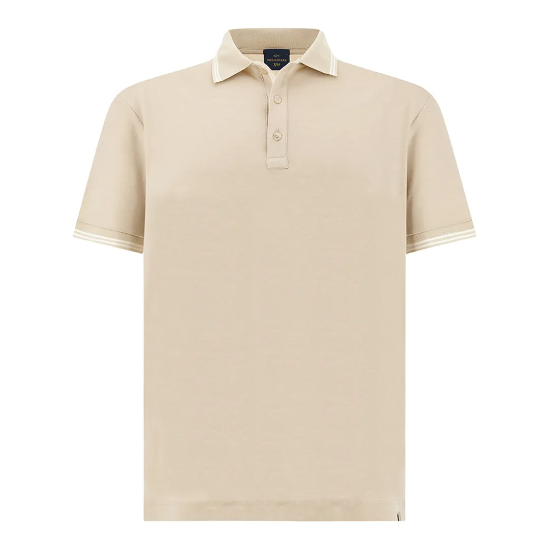 X-Soft polo shirt in cotton interlock, Man, Beige, Size: L sold by Paul & Shark