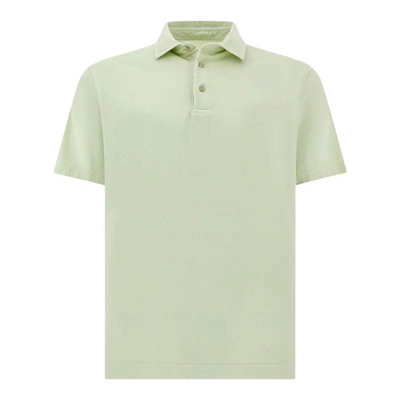 Polo shirt in garment‑dyed Suvin cotton, Man, Meadow Mist, Size: XXL made by Paul & Shark