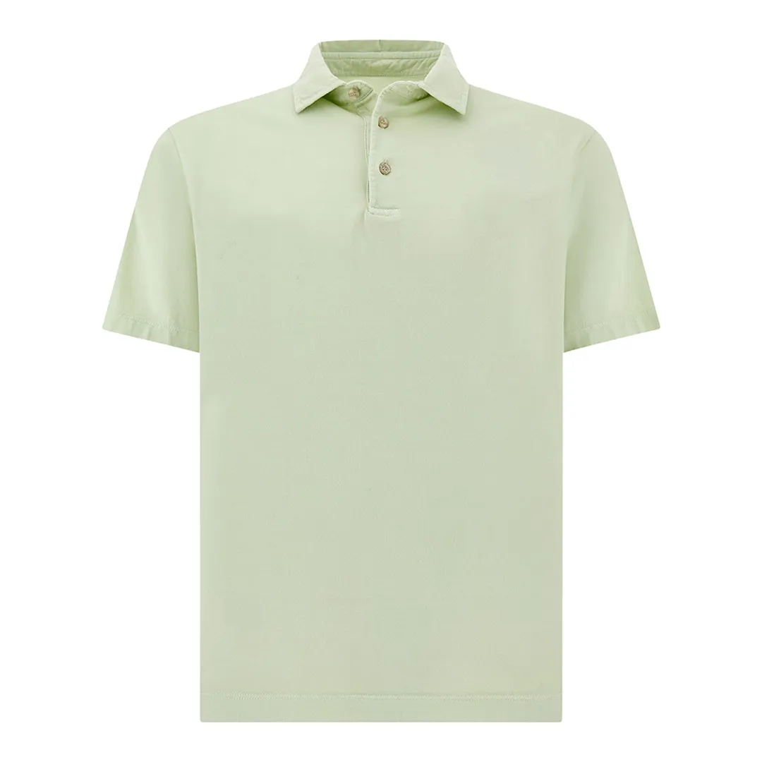 Polo shirt in garment‑dyed Suvin cotton, Man, Meadow Mist, Size: XXL sold by Paul & Shark