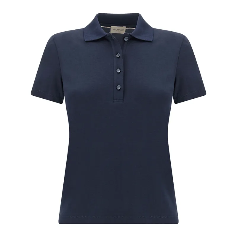 Supima® Extra Fine Cotton Polo Shirt, Woman, Blue, Size: XL made by Paul & Shark