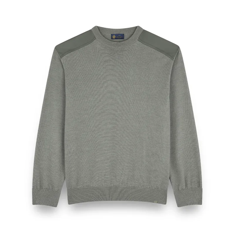 Wool and silk crewneck sweater, Man, Sage Green, Size: L made by Paul & Shark