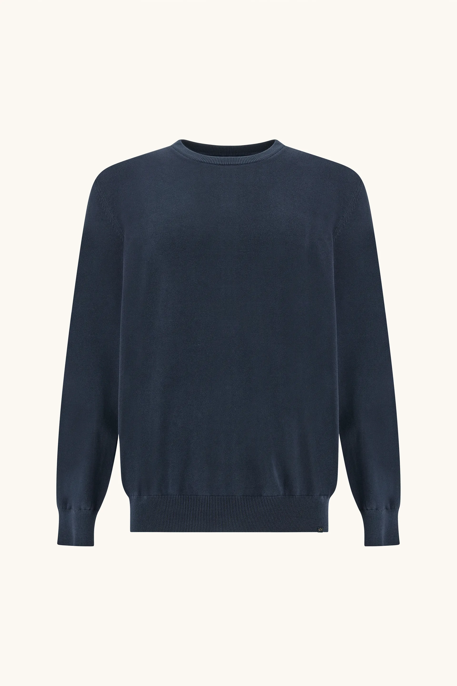 Garment-dyed Pima cotton crewneck sweater, Man, Blue, Size: 3XL sold by Paul & Shark