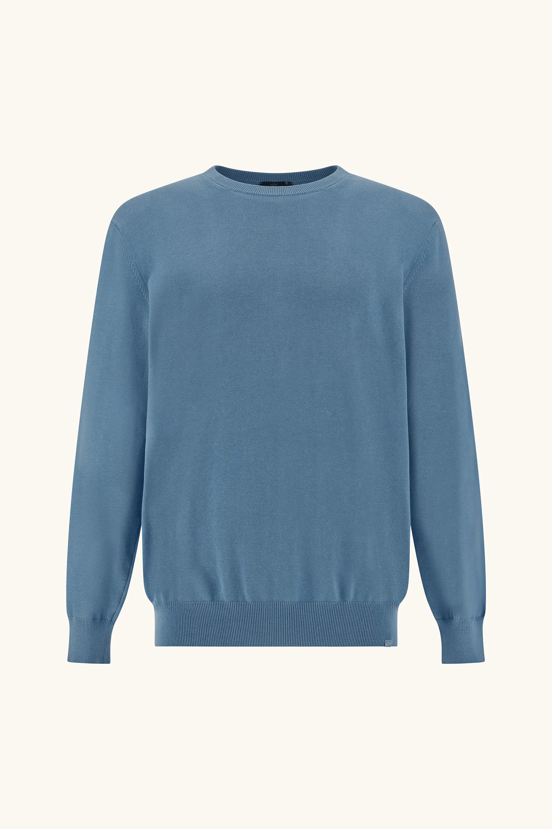 Garment dyed Pima cotton crewneck sweater, Man, Blue Bonnet, Size: XXL sold by Paul & Shark