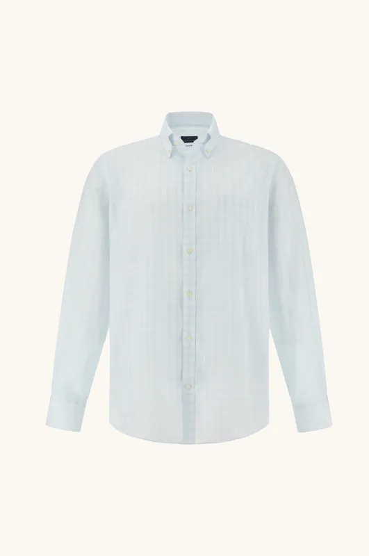 Summer Breeze cotton shirt with check pattern, Man, Checks White Light Blue, Size: 045 made by Paul & Shark