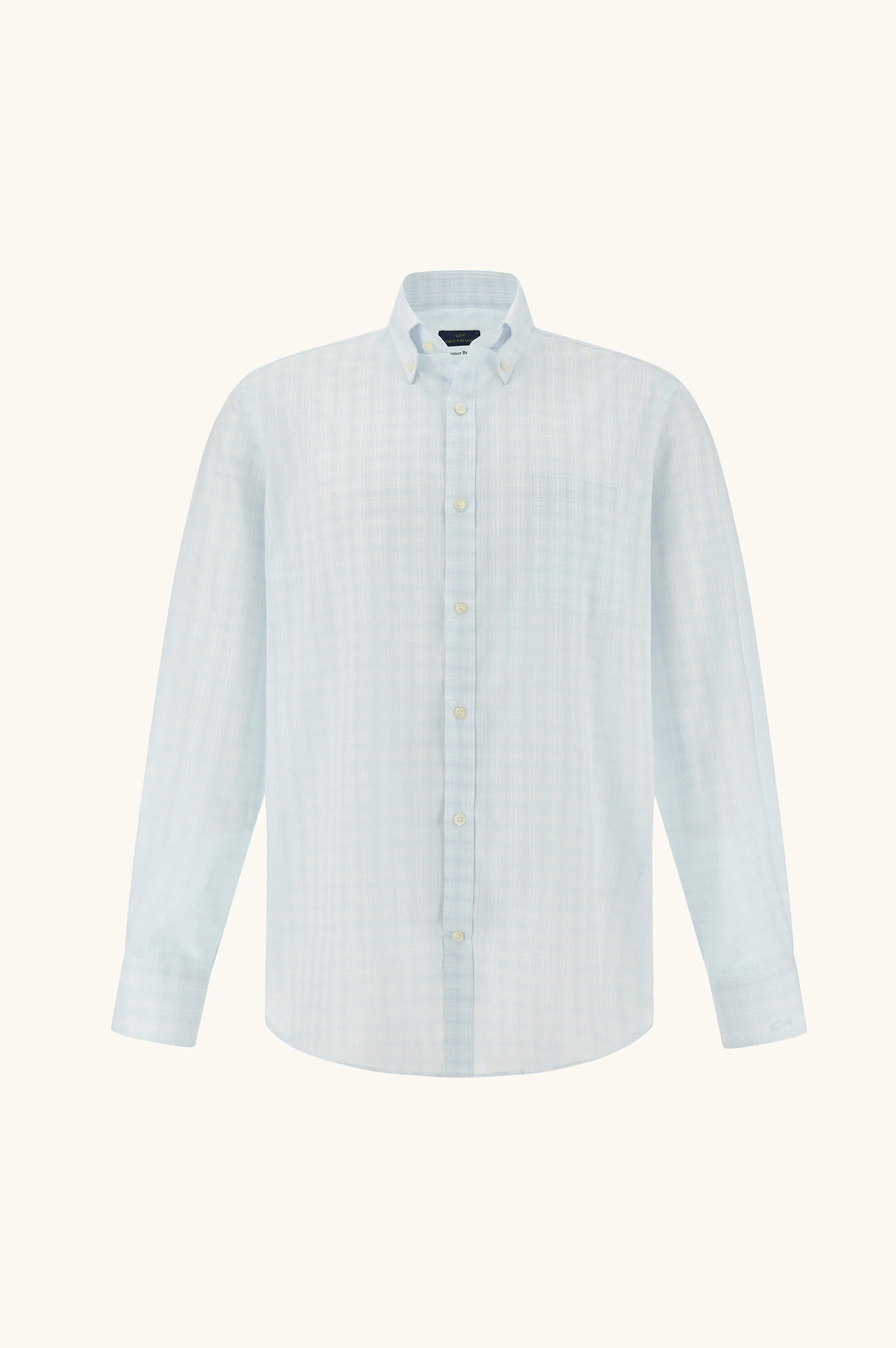 Summer Breeze cotton shirt with check pattern, Man, Checks White Light Blue, Size: 045 sold by Paul & Shark