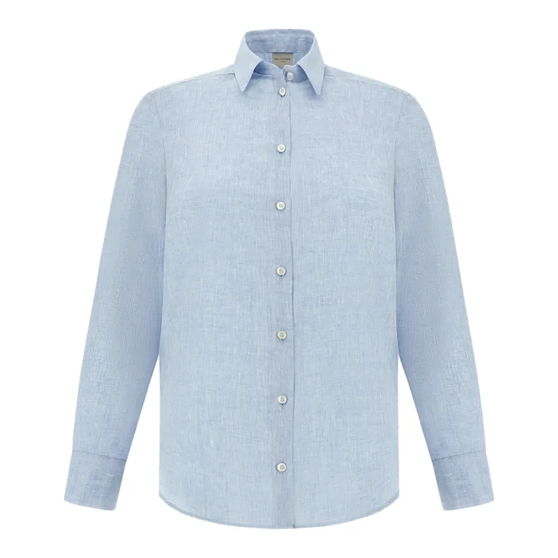 Shirt in Soffio linen, Woman, Light Blue, Size: 40 made by Paul & Shark