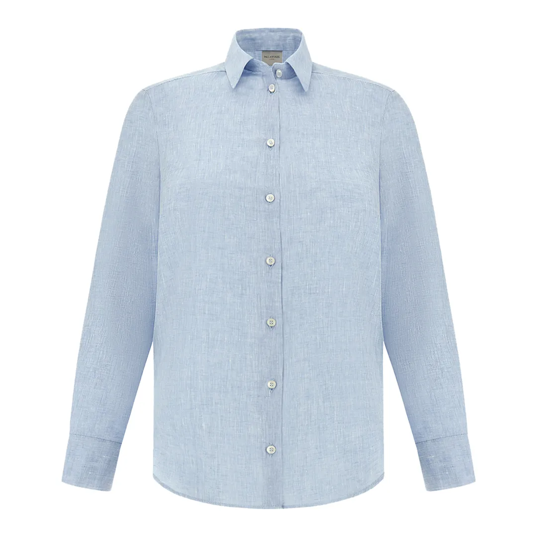 Shirt in Soffio linen, Woman, Light Blue, Size: 42 sold by Paul & Shark