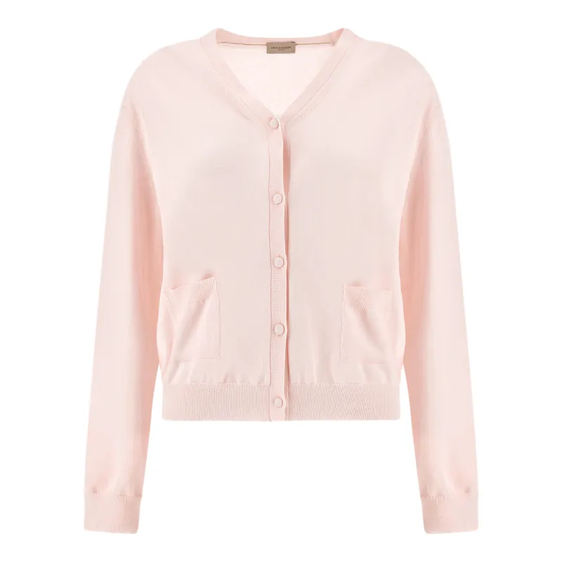 Cardigan in cool cotton, Woman, Primrose Pink, Size: XS made by Paul & Shark