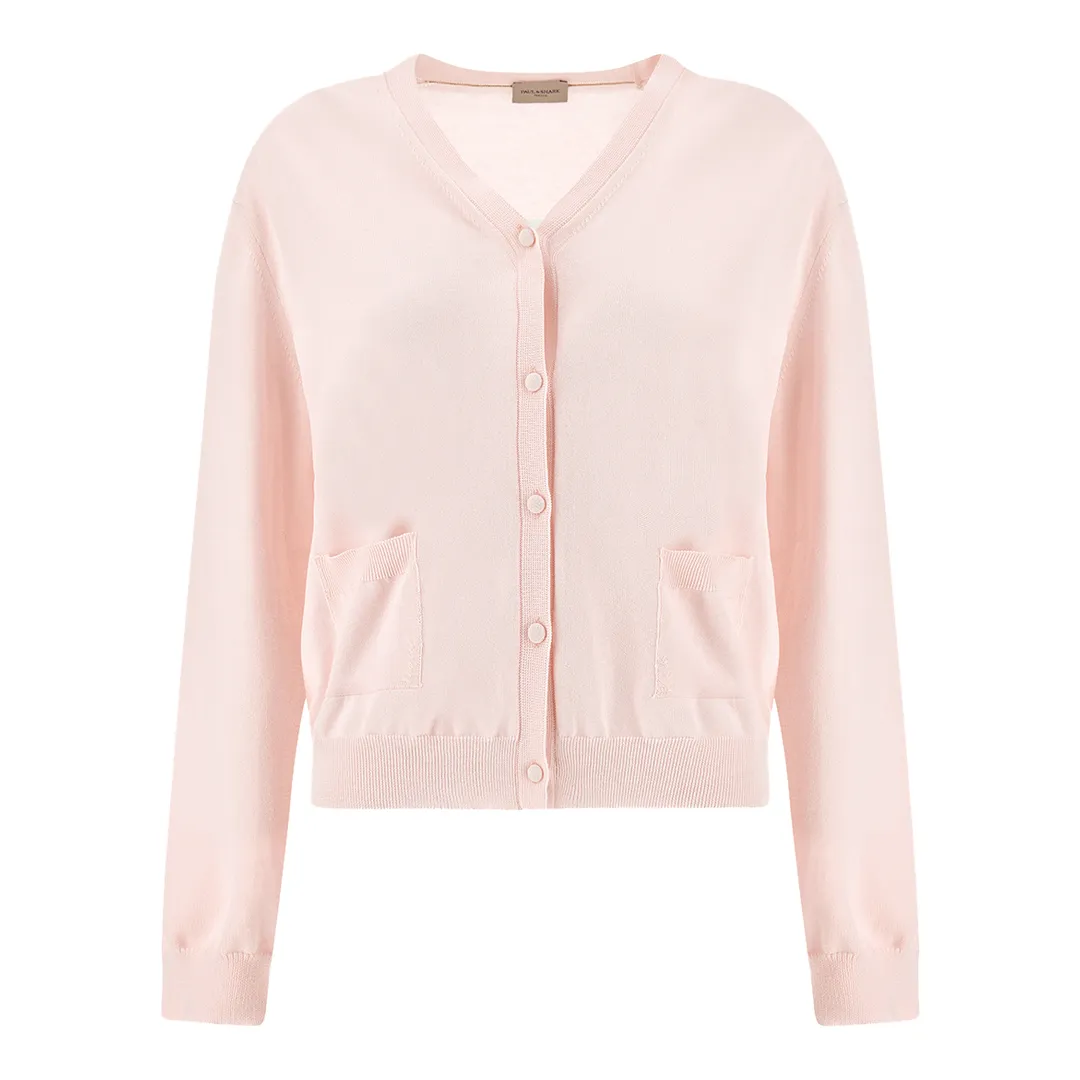 Cardigan in cool cotton, Woman, Primrose Pink, Size: XS sold by Paul & Shark