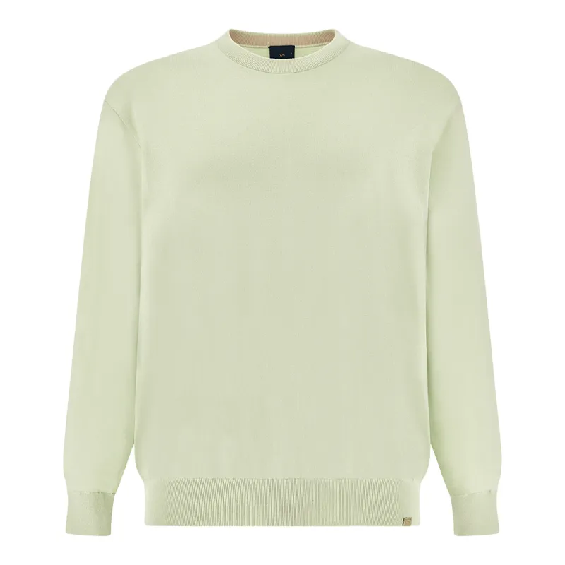 Crew‑neck sweater in Piuma cotton, Man, Meadow Mist, Size: 3XL sold by Paul & Shark