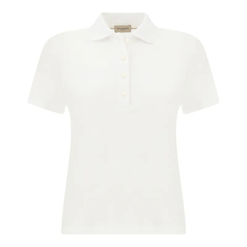 Supima® Extra Fine Cotton Polo Shirt, Woman, White, Size: XS made by Paul & Shark