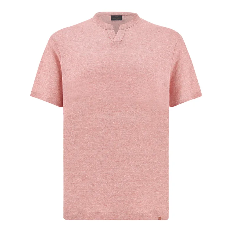 Pure linen jersey open collar T-Shirt, Man, Peachskin, Size: XXL made by Paul & Shark