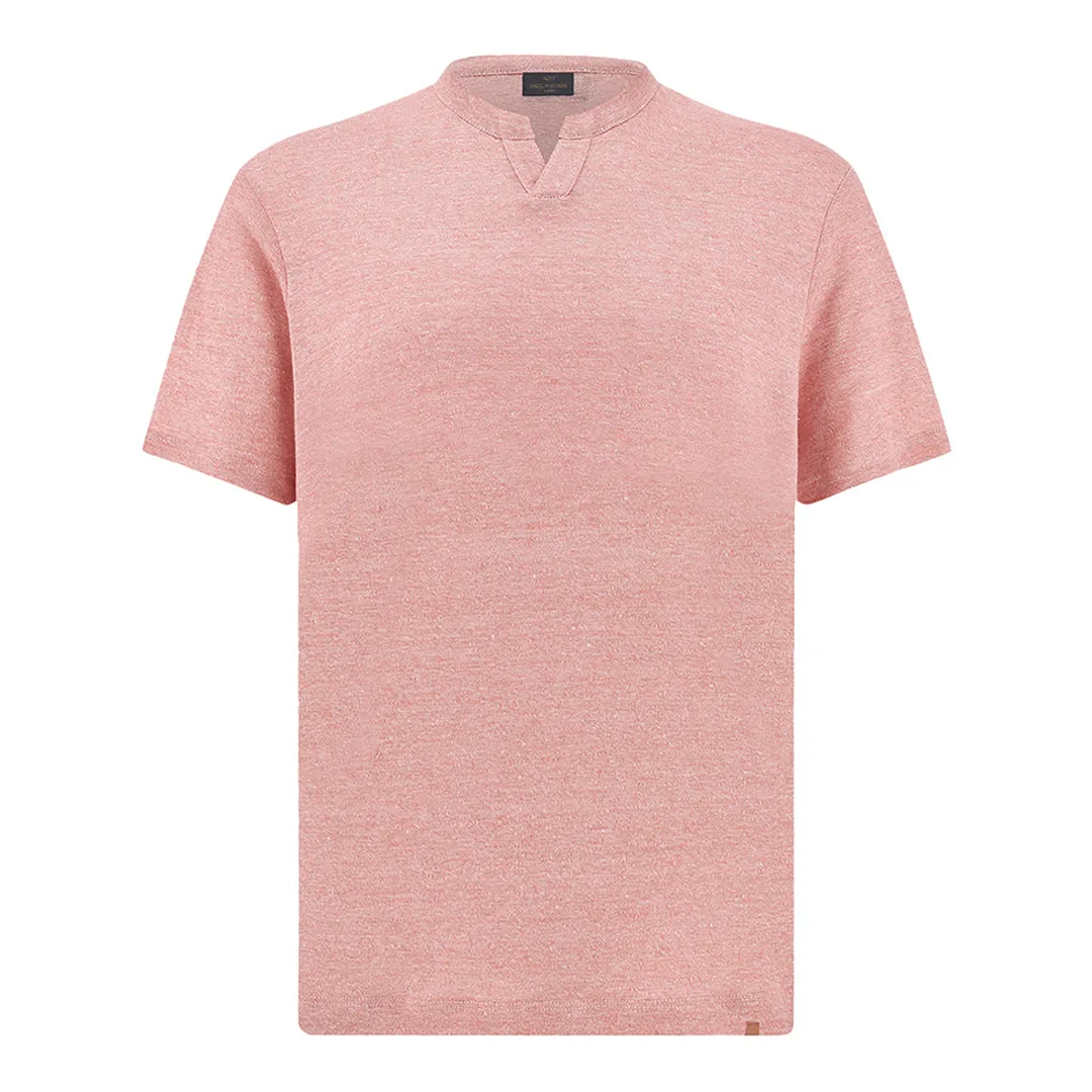 Pure linen jersey open collar T-Shirt, Man, Peachskin, Size: XXL sold by Paul & Shark