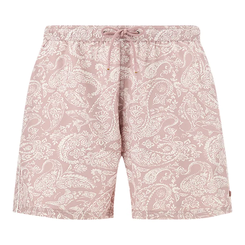 Swimwear Portofino with Shark Paisley print, Man, Pink Paisley White, Size: L made by Paul & Shark