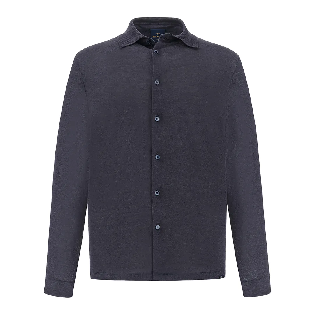 Pure linen jersey shirt, Man, Blue, Size: L sold by Paul & Shark