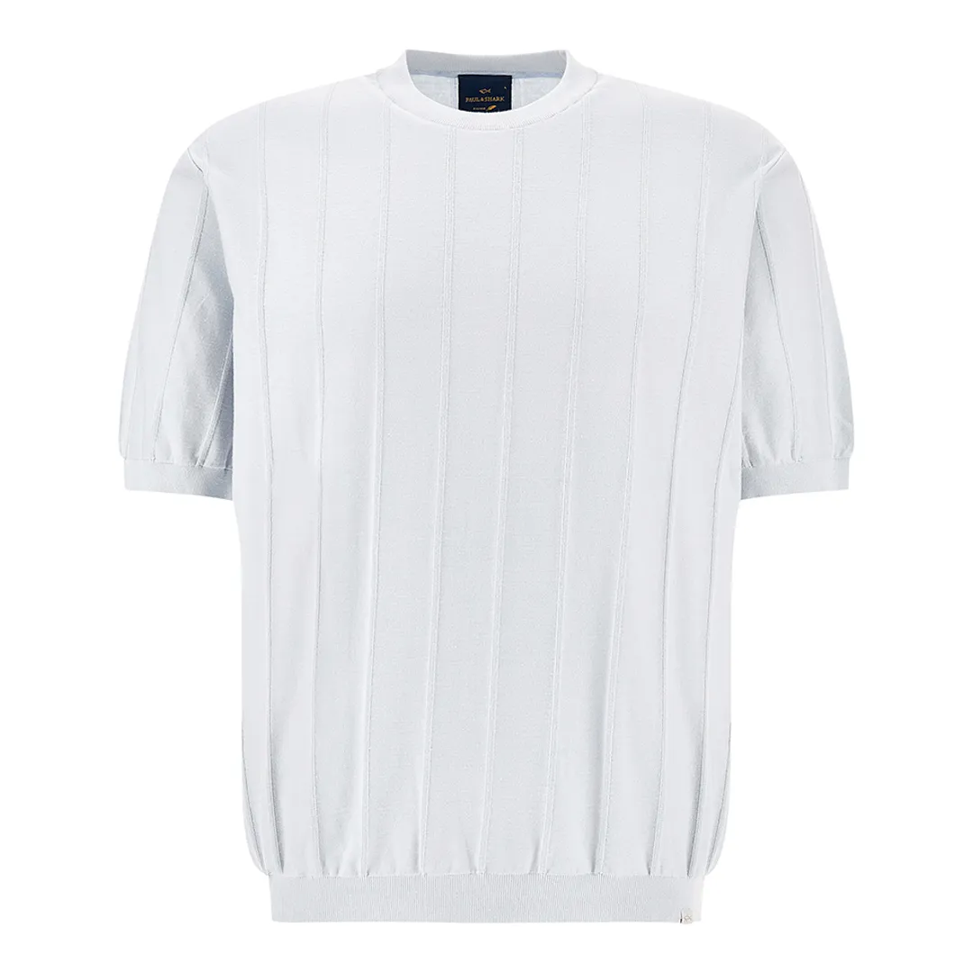 Crew‑neck sweater in Piuma cotton with linen details, Man, Skyride, Size: 3XL sold by Paul & Shark