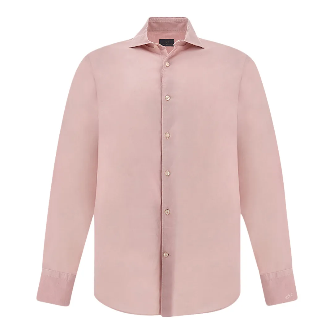 Garment‑dyed cotton voile shirt, Man, Zephyr, Size: 046 sold by Paul & Shark