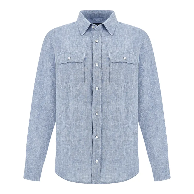 Linen overshirt, Man, Granada Sky, Size: M sold by Paul & Shark