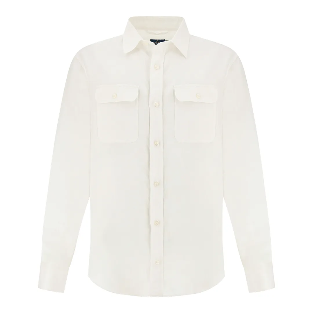 Linen overshirt, Man, White, Size: L sold by Paul & Shark