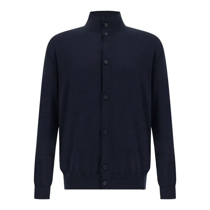 Cardigan in 140'S superfine merino wool, Man, Blue, Size: 3XL sold by Paul & Shark