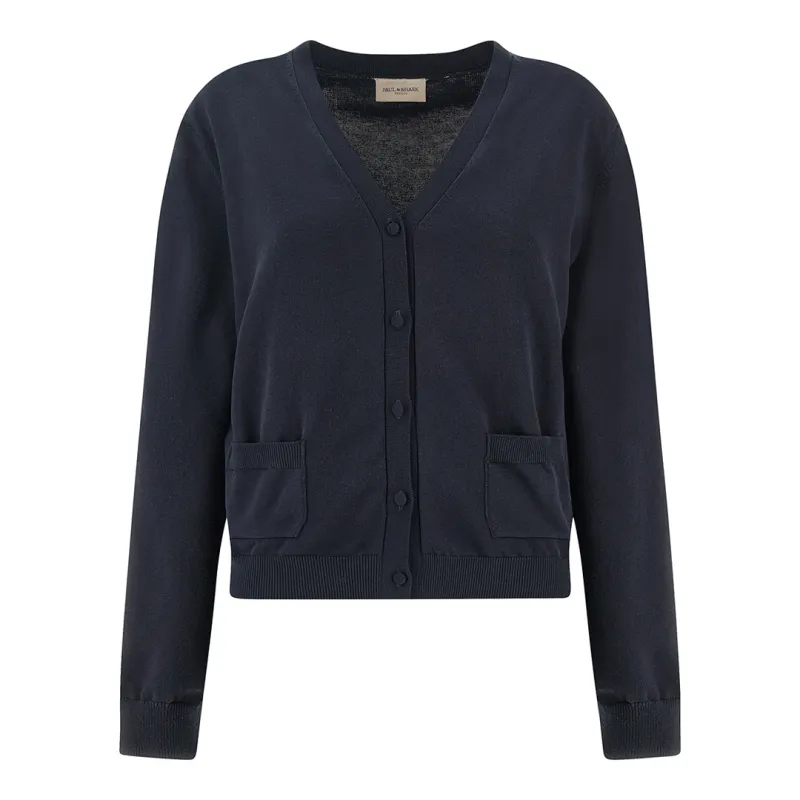 Cardigan in cool cotton, Woman, Blue, Size: S made by Paul & Shark