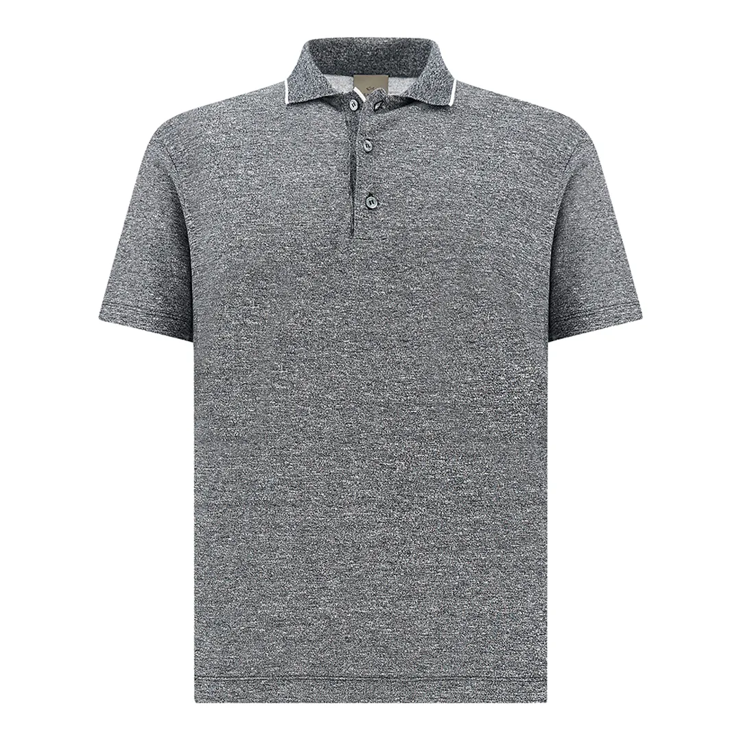 Polo in linen and cotton, Man, Bright White-dress Blues, Size: 4XL sold by Paul & Shark