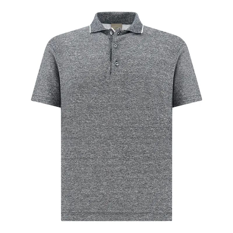 Polo in linen and cotton, Man, Bright White-dress Blues, Size: XL made by Paul & Shark