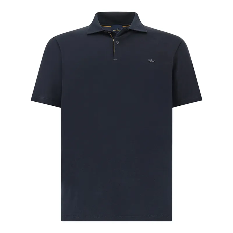 Polo in double mercerised cotton jersey, Man, Blue Nights-gold, Size: 4XL made by Paul & Shark