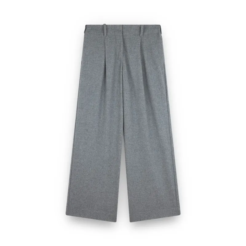 Palazzo trousers in wool and cashmere, Woman, Smoked Pearl, Size: 40 sold by Paul & Shark