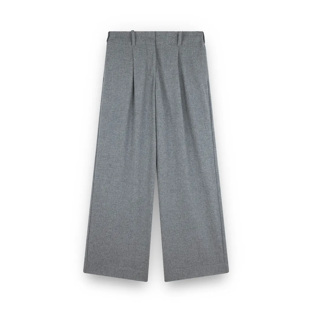 Palazzo trousers in wool and cashmere, Woman, Smoked Pearl, Size: 40 sold by Paul & Shark