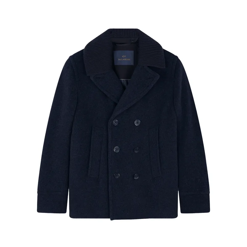True Peacoat in wool and cashmere, Man, Blue, Size: 4XL made by Paul & Shark