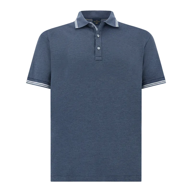 X-Soft polo shirt in cotton interlock, Man, Vintage Indigo, Size: S made by Paul & Shark