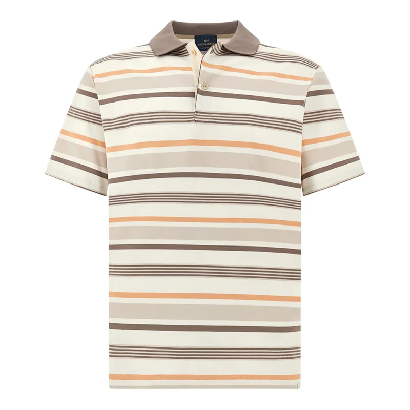 Aqua Touch Cotton Polo, Man, Blanc De Blanc-apricot Wash-feather Gray-dark Gull, Size: XL made by Paul & Shark