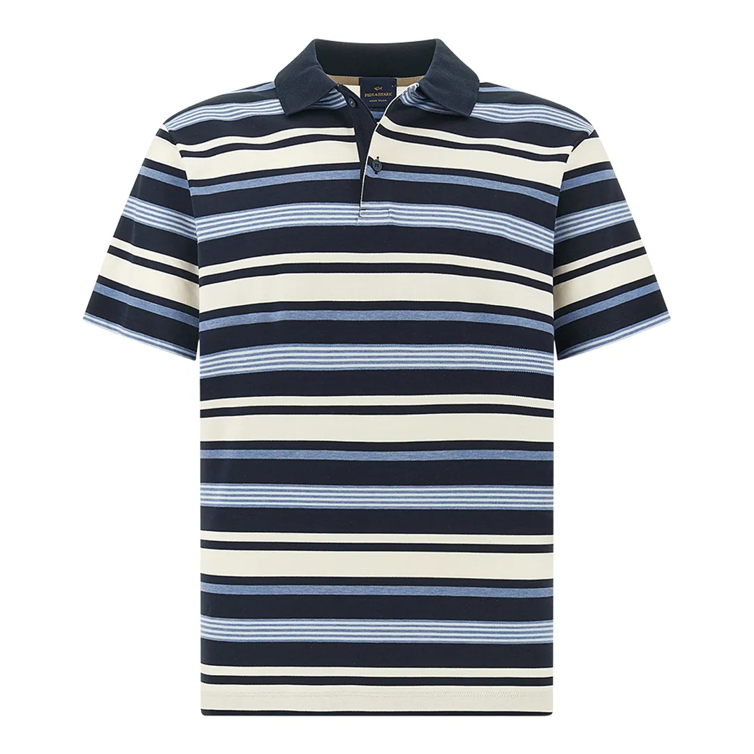 Aqua Touch Cotton Polo, Man, Dress Blues-blue Bonnet-blanc De Blanc-forever Blu, Size: 6XL sold by Paul & Shark