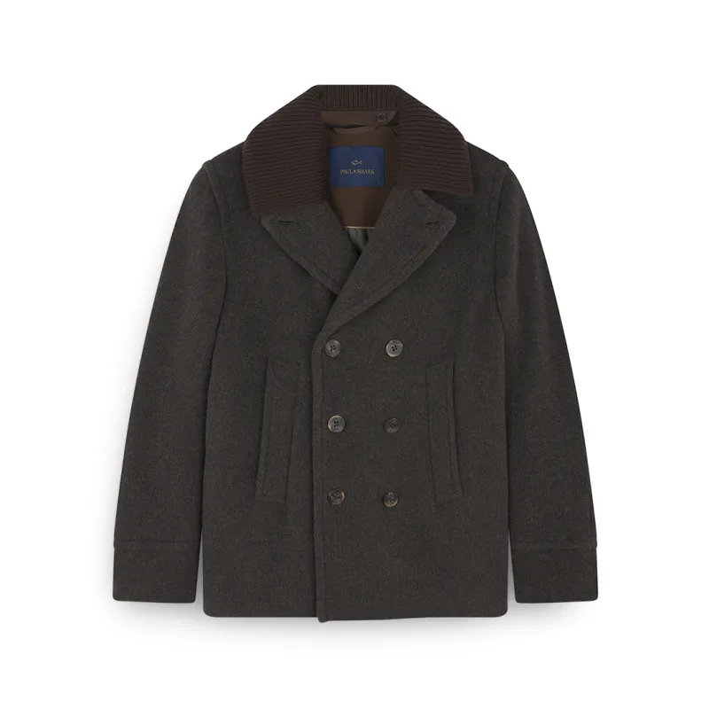 True Peacoat in wool and cashmere, Man, Dark Brown, Size: 4XL made by Paul & Shark