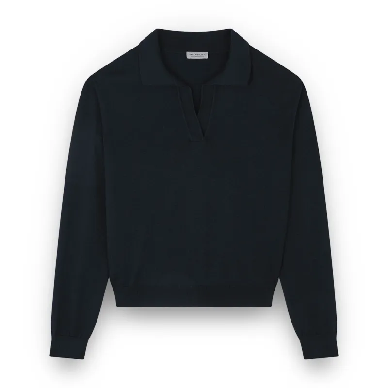 Wool and cashmere polo Shirt, Woman, Blue, Size: L made by Paul & Shark