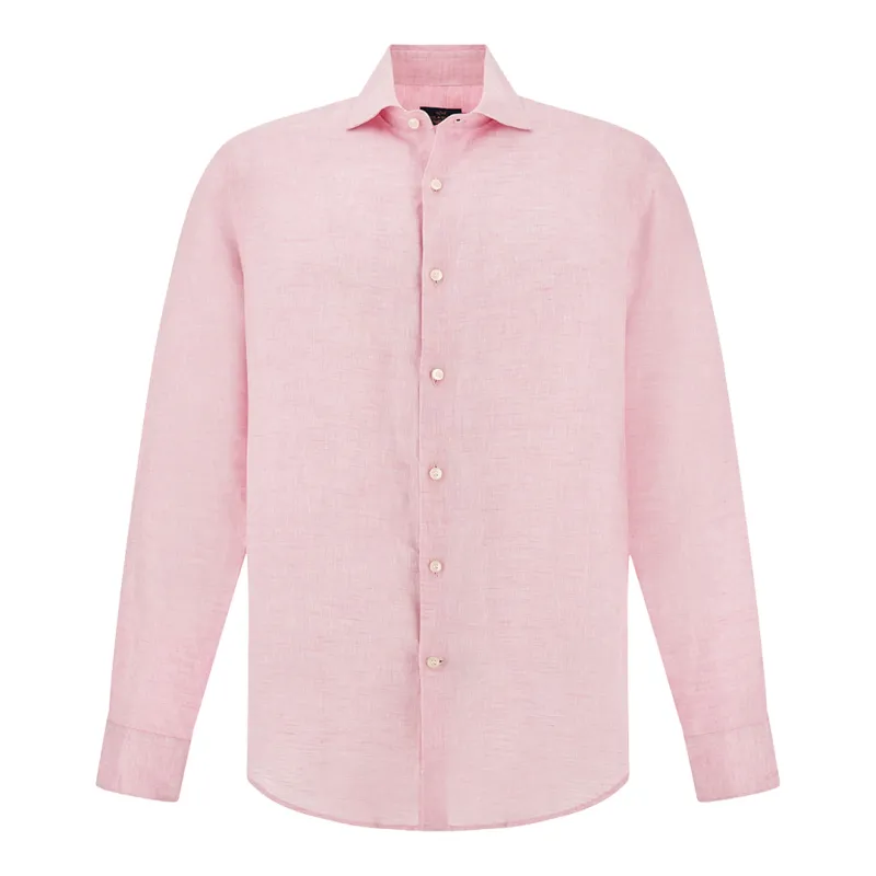 Soffio linen shirt, Man, Light Pink, Size: 042 made by Paul & Shark