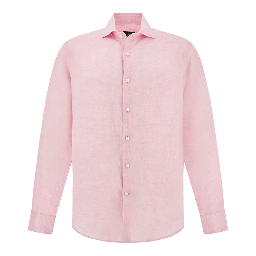 Soffio linen shirt, Man, Light Pink, Size: 042 sold by Paul & Shark
