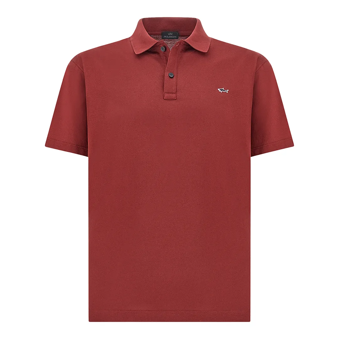 Double Piqué cotton polo, Man, Ruby Wine, Size: XS sold by Paul & Shark