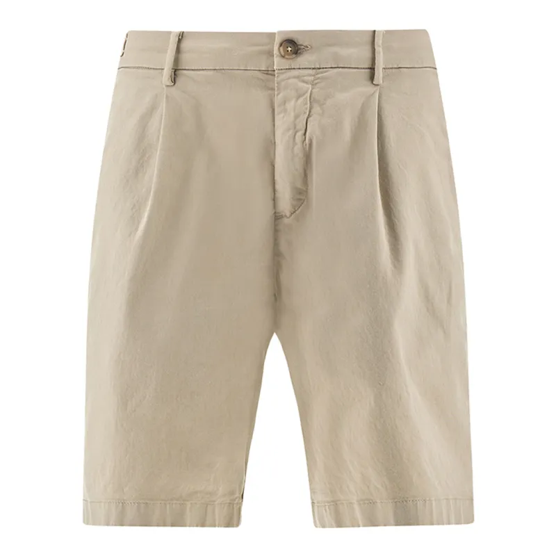 Stretch cotton Bermuda shorts with one dart, Man, Almond, Size: 44 made by Paul & Shark