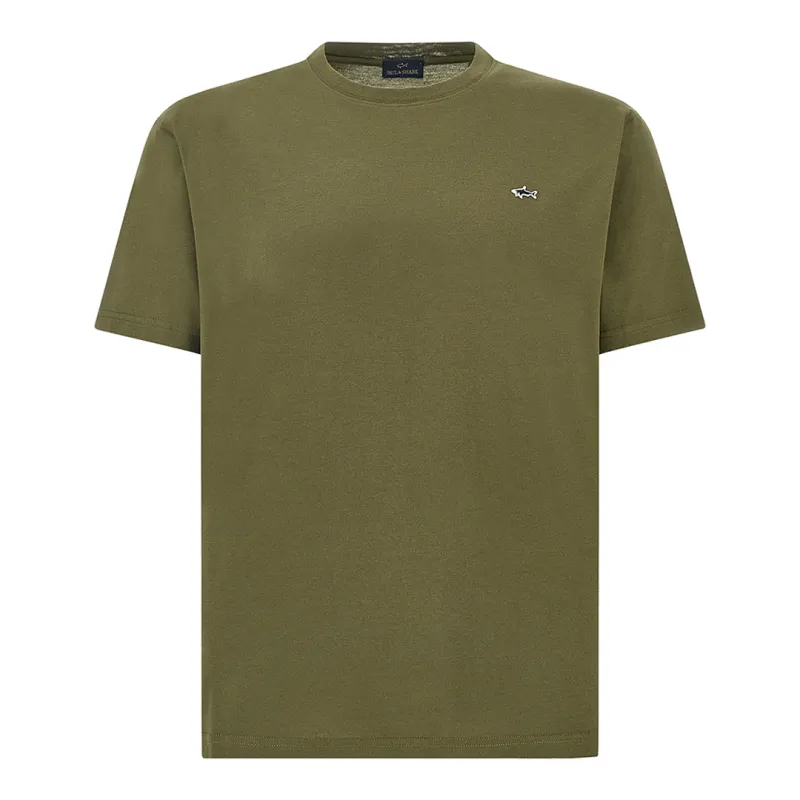 Cotton jersey T-shirt, Man, Army Green, Size: S made by Paul & Shark