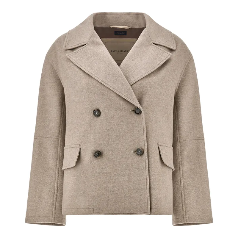 Peacoat in cashmere, Woman, Almond, Size: M made by Paul & Shark