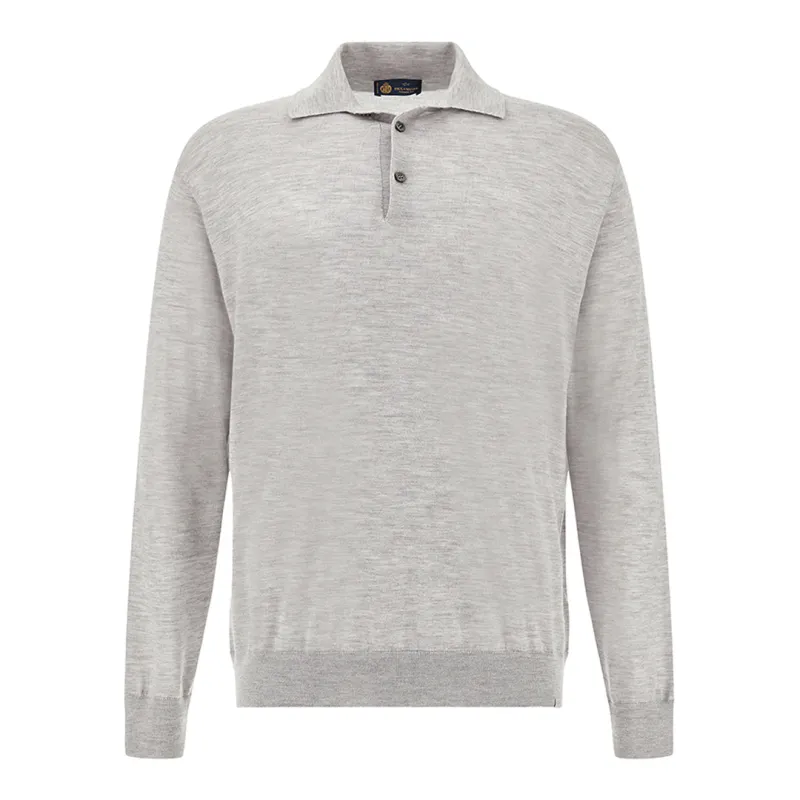Cashmere and silk polo shirt, Man, Harbor Mist, Size: L made by Paul & Shark