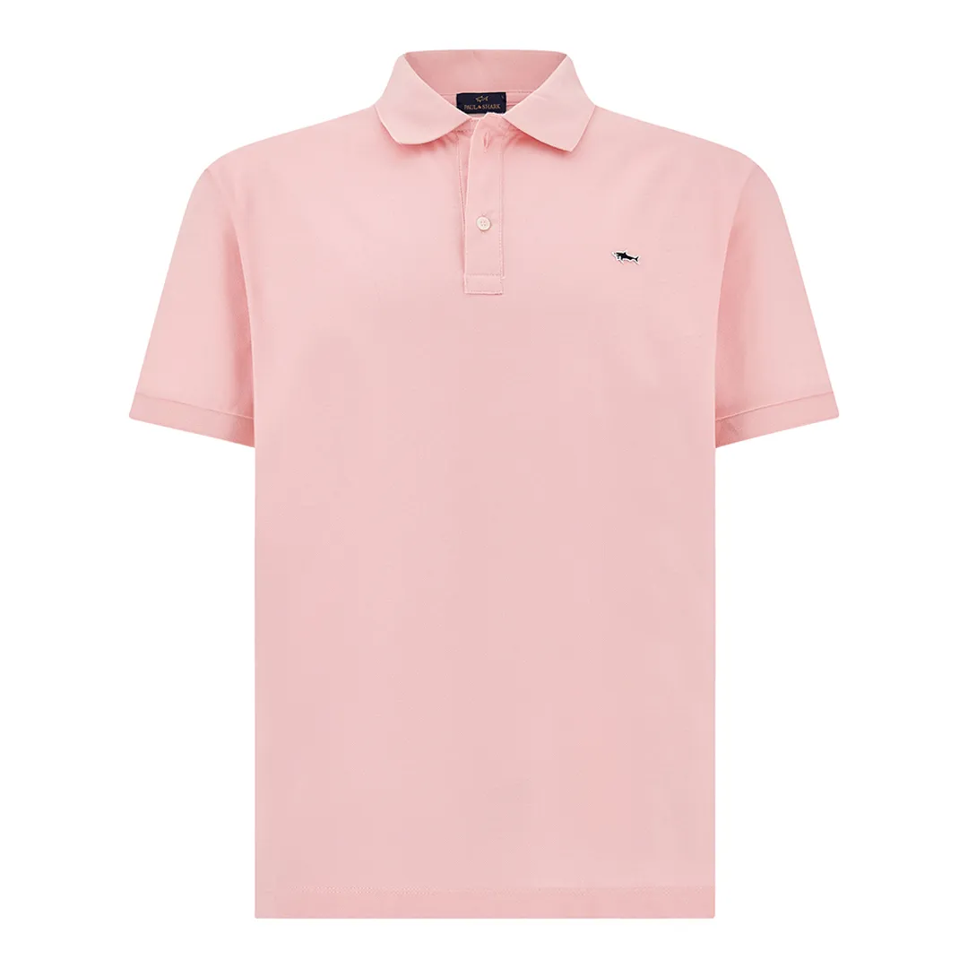 Double Piqué cotton polo shirt with Shark embroidery, Man, Light Pink, Size: XXL sold by Paul & Shark