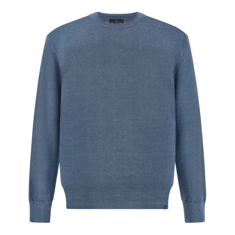 Wool crew‑neck sweater, garment dyed, Man, Tempest, Size: XXL made by Paul & Shark