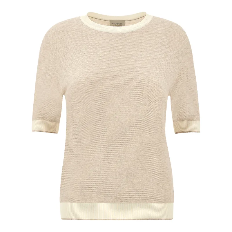 Cashmere and cotton T-Shirt, Woman, Almond Milk, Size: S made by Paul & Shark