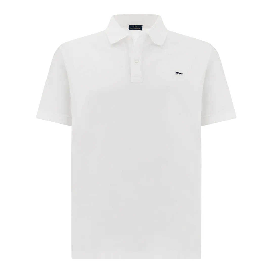 Double Piqué cotton polo shirt with Shark embroidery, Man, White, Size: 5XL sold by Paul & Shark