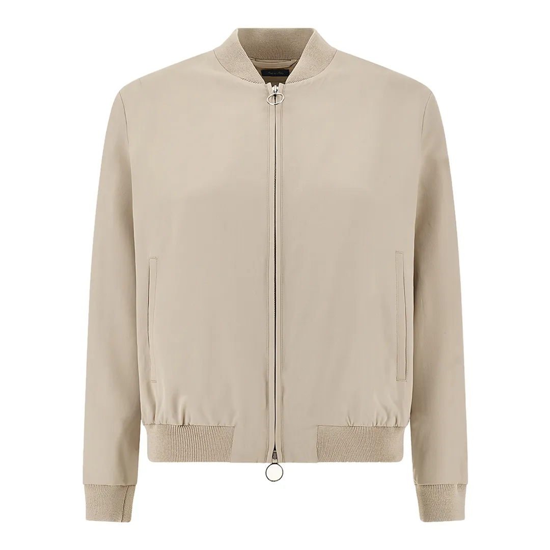 Bomber in Mulberry silk, Woman, Almond, Size: M sold by Paul & Shark