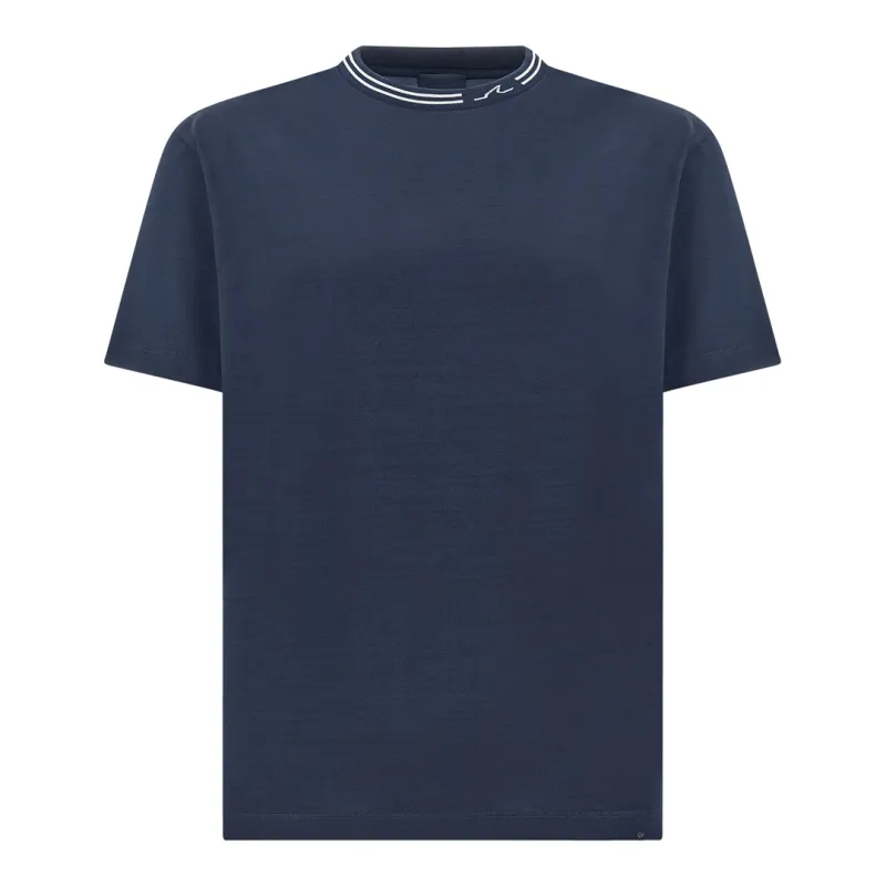 T-Shirt in perlé cotton jersey, Man, Dama Blue, Size: L made by Paul & Shark